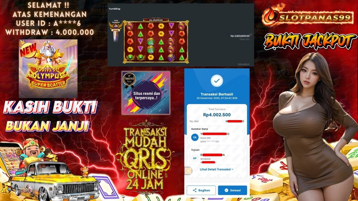 SLOTPANAS99 JACKPOT SLOT GATES OF OLYMPUS SUPER SCATTER